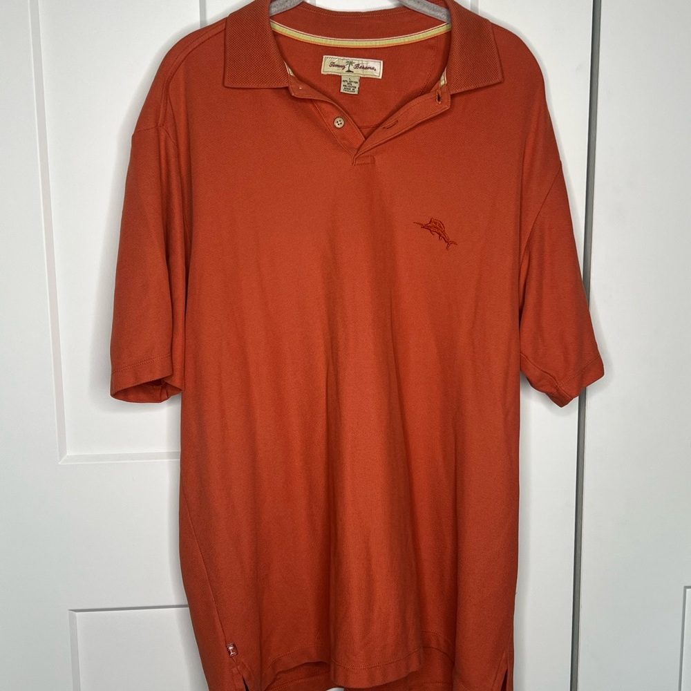 Tommy Bahama Orange Polo Shirt Top Men’s Size Large